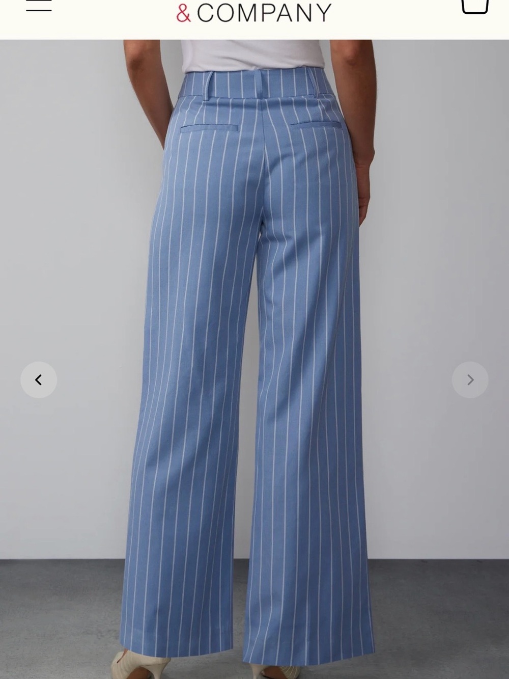 New York & Company Sky Blue Pinstripe Pant Suit - Picture 5 of 9